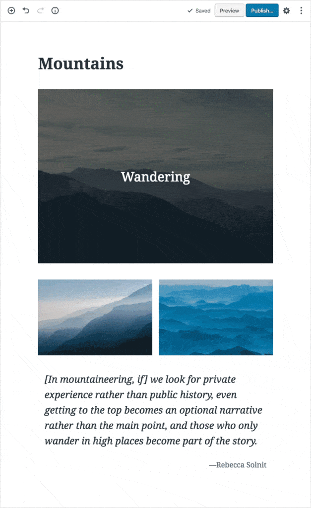 Build using Gutenberg editor